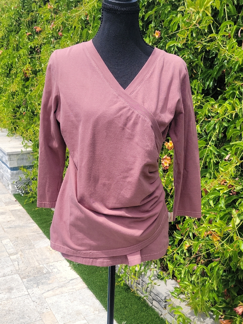 Mauve Wrap Long Sleeve Top S